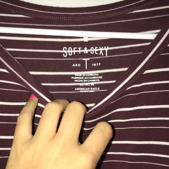 AE Soft & Sexy Striped Long Sleeve size M - Picture 2 of 2
